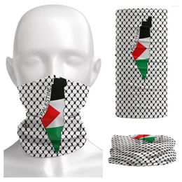 Scarves Palestine Flag Map Palestinian Kufiya Hatta Bandana Neck Gaiter Traditional Keffiyeh Pattern Tube Scarf Balaclava For Women Men