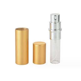 Portable Perfume Bottle 5ml Aluminium Anodized Compact Perfumes Aftershave Atomiser Fragrance Glass Scent-Bottle Spray bottles Cosmetic Packaging Bottles