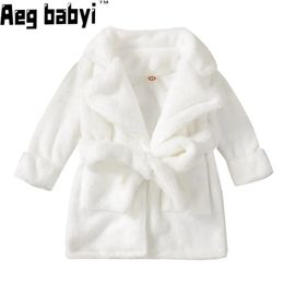 Children Flannel Pyjamas Boys CFlannel Robe Autumn Winter Warm Soft Kids Bathrobe Baby Girl Homewear Child Sleepwear 231225