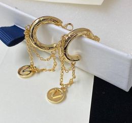 2022 Jewellery Designer Earrings For Women Fashion Gold Letter Ear Studs Pendants Simple Letters Gold Silver Diamond Earring 22010411786114