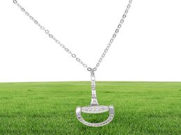 sterling silver micro pave cz snaffle bit pendant necklace for horse lover fine silver necklace high quality3651805