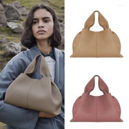 Evening Bags French Cloud Shaped Hobo Bag Women's Real Leather Designer Crossbody Shoulder Cowhide Lunch Box Bento