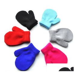 Children'S Mittens 2021 1-4 Year Garten Kids Warm Finger Gloves In Winter Infant Anti-Chaos Grabbing Acrylic Knitting Cute Drop Delive Dhrdk