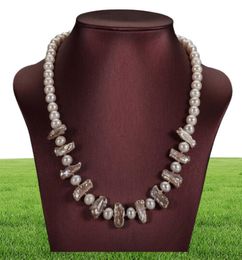 New FEIGE New Design Pearl Necklace Genuine natural 89mm Multicolor Pearl Choker Necklace 19inches Women Fashion style Pearl Jewe1389162