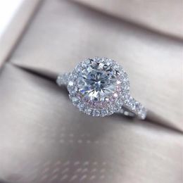 100% Real 18K Gold Ring for Women Natural Moissanite Jewelry Gemstone Anillos De Bizuteria Tension Setting Mini Diamond Ring271G