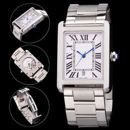 Men and women fashion casual 32mm automatic mechanical watch classic roman numeral clock stainless steel case strap three styles c162S