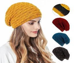 BeanieSkull Caps Winter Hats For Women Men Fleece Lined Warm Bomber And Woollen Yarn Knitted Hat Cap Ladies Skullies Beanies Acces9191526