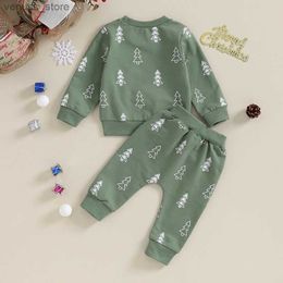 Clothing Sets 0-3Y Toddler Baby Boys Girls Christmas Clothes Set Xmas Tree Long Sleeve Pullover Sweatshirt Tops Pants