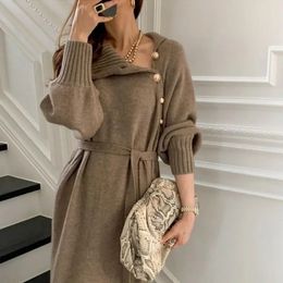 Clothes Bodycon Dresses for Women Solid Sexy Daring Knitted Long Maxi Evening Woman Dress Turtleneck Robe Korean Fashion Crochet 231225