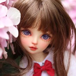 New 42cm bjd doll SD 1/4 women's fl mini skirt RIN set resin joint movable gift clothing wig shoe dots 231225