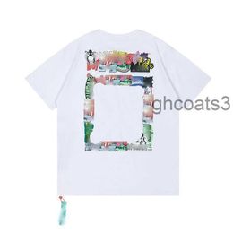 Designer Luxurys Clothing Mens and Women Loose Tees Tops Man Casual Street Graffiti Shirt Sweatshirtoff Men's T-shirts White European G4 E9S3