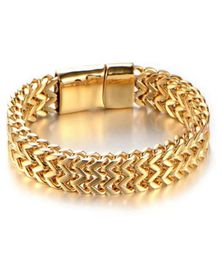 Stainless Steel Four Sided Grinding Chain Bracelet 10mm Wide 192123cm Length Magnetic Clasp Bangle Men Polishing Wrist Jewellery F3068789