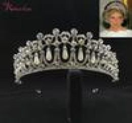 Classic Princess Crown Crystal Pearl Bridal Wedding Tiara Crowns Hair Accessories Jewellery Re3049 T1906204589142