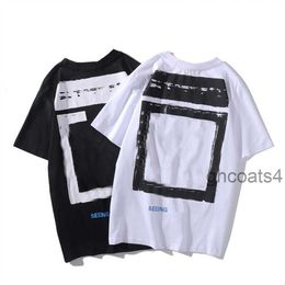 Men's T-shirts White Irregular Arrow Summer Loose Casual Short Sleeve T-shirt for Men and Women Ped Letter x on the Back O0V5