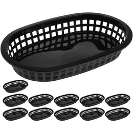 Dinnerware Sets 12 Pcs French Fries Hamburger Basket Plastic Fruit Dishes Dessert Snack Plates Ship Shape Baskets