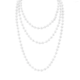 Pendant Necklaces Pearl Ladies De Para Mujer Beaded Long Pearls Necklace Flapper Beads