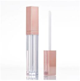 5ml Rose Gold Lip gloss Tubes DIY Empty Cosmetic Container Refillable Bottles Liquid Lipstick Storage Bottle Empty Square Plastic LL