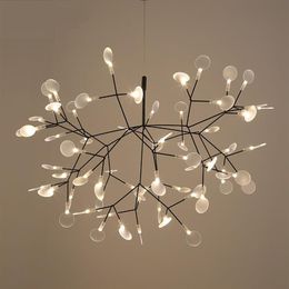 Modern Heracleum Tree Leaf Pendant Light LED Lamp Suspension Lamps Living Room Art Bar Iron Restaurant Home Lighting AL12314G