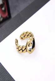 Luxury Designer Opening Adjustable Letter Band Rings Brass Retro Net Red Allmatch Fashion Jewelry8998196