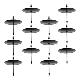 Candle Holders 12 Pcs Glass Pillar Holder Household Iron Fixator Lamp Tealight Stand Fixing Supply