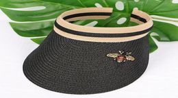 Popular cute bee hats fashion luxury designer summer outdoor beach grass braided casual baseball ball caps for women female2155603