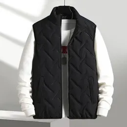 Men's Vests Breathable Men Sports Vest Winter Cotton-padded Sleeveless Jacket With Stand Collar Warm Zipper Coat For Casual Wear