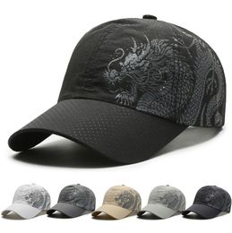 Adult Hat Chinese Printed Dragon Quick Drying Baseball Cap Mesh Polyester Outdoor Sunscreen Summer Couple Caps for Men Women6560201