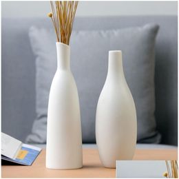 Vases Undefined White Vegetarian Ceramic Flower Pot Art Home Decorations Crafts Wedding Gift Nordic Ins Table Room Vase Ornament Dro Dhz6P