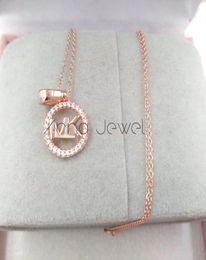 New Jewellery friendship M style Rose Gold 925 Sterling silver initial necklaces for women string chains pendant sets birthday gifts6338115