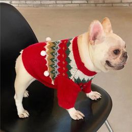 Dog Apparel Christmas Pet Clothes Winter Sweater Knit Cat Schnauzer Poodle Pomeranian Bichon Pug Clothing Coat Outfit Xmas