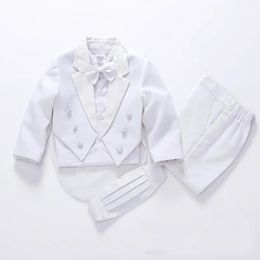 summer Formal Children's clothes for boys wedding suit party baptism christmas dress for 1-4T baby body suits wear 5-Piece 231225