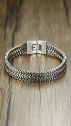 Stylish Stainless Steel Bali Foxtail Chain Bracelet for Men Double Franco Link Chains Bracelets Armband Male Jewelry31736852291