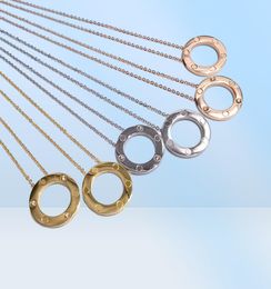 luxury designer Jewellery women necklace iced out chains stainless steel jewellery diamond necklaces gold silver womens circle screw9649643