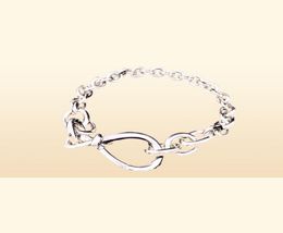 NEW Chunky Infinity Knot Chain Bracelet Women Girl Gift Jewellery for Pandroa 925 Sterling Silver Hand Chain bracelets with Original8196600