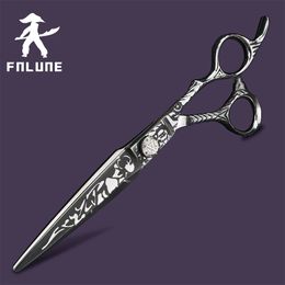 FnLune Tungsten Steel Professional Hair Salon Scissors Cut Barber Accessories Haircut Thinning Shear Hairdressing Tools Scissors 231225