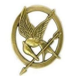 Movie The Hunger Games Mockingjay Pin Gold Plated Bird and Arrow Brooch Gift2550387