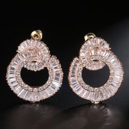 Victoria Wieck Luxury Jewellery 925 Sterling Silver&Rose Gold Fill Princess Cut White Topaz CZ Diamond Women Wedding Stud Earrin303x