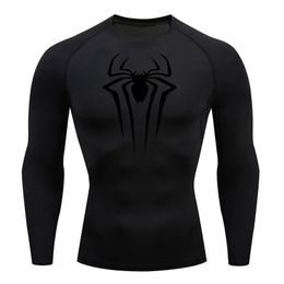 Compression Shirt Men's T-Shirt Long Sleeve Black Top Fitness Sunscreen Second Skin Quick Dry Breathable Casual long T-Shirt 4XL 231222