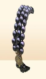 3 Strands Natural 89mm Tahitian Black Pearl Bracelet W0126760947