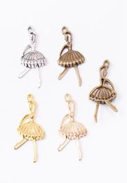 50pcs 3620MM silver Colour gold ballet dancer ballerina charms antique bronze ballet pendants for bracelet earring diy jewelry3025628