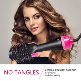 Dryers 4 in 1 Hot Air Brush One Step Hair Dryer Styler Multifunctional Salon Negative Ion Hair Straightener Curling Comb