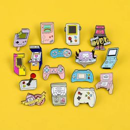Retro Arcade Game Enamel Pins Collections Cartoon 90s Gamepad Jewellery Brooches Denim Shirt Collar Badge Lapel Friends Gifts BJ