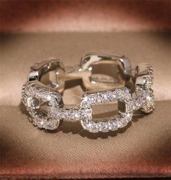 Top Hop Hip Vintage Fashion Jewellery 925 Sterling Silver Ring Pave White Sapphire CZ Diamond Women Wedding Finger Ring Gift6226730