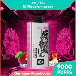 China Disposable Vape 9000 Puffs E Cigarettes 9k puff shisha vaper elf rechargeable 2% 5% E-juice box Prefillrd einweg vapes mesh coil Local Warehouse