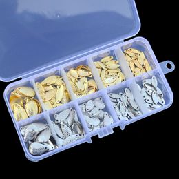 Fishing Lure Blade 200pcs Assorted Mixed Size Small Gold Silver Fish Scale Spinner Rings Blades DIY Fishing Spoon Accessories 231225