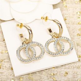 Womens Stud Designer Earring Fashion Suit Party Gift Wedding Luxury Designer Ear Ring Women Letters Diamonds earrings Beautiful264Y