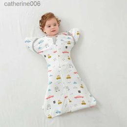 Sleeping Bags Premium Cotton Newborn Baby Sleeping Bag Spring Autumn Season Universal Swaddle Blanket with Safety and Anti-Kick FeaturesL231225