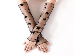 Summer Lace Arm Gloves Women Girl Chic Ultra Thin Star Mesh Arm Gloves Silk AntiUV Sunscreen Mutipurpose Leg Covers3252557