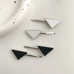 Barrettes Clips Barrettes Metal sided triangle hair clips designer enamel special cute modern style teen girls hairpin accessories snap clip