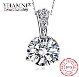 100 Real 925 Sterling Silver Zircon Small Pendant Necklace For Women Making Jewellery Gift Wedding Party Engagement LN00483354870